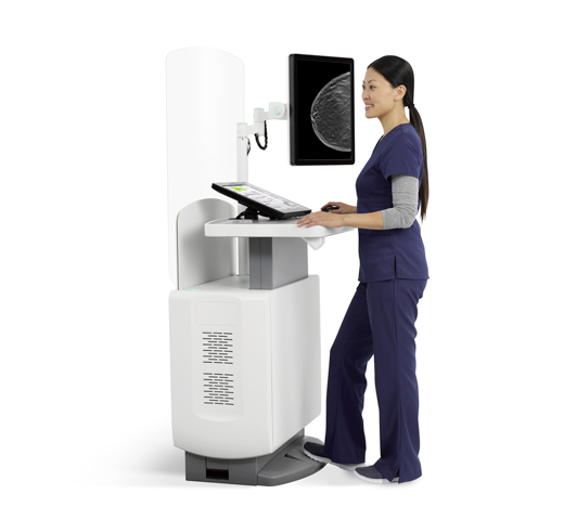 Técnica realizar um procedimento de biopsia com contraste