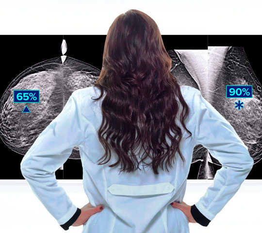 Tecnologia de Deteção Genius AI™ da Hologic sobre um fundo branco