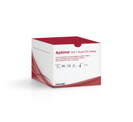 Ensaio Aptima™ HIV-1 Quant Dx da Hologic sobre um fundo branco