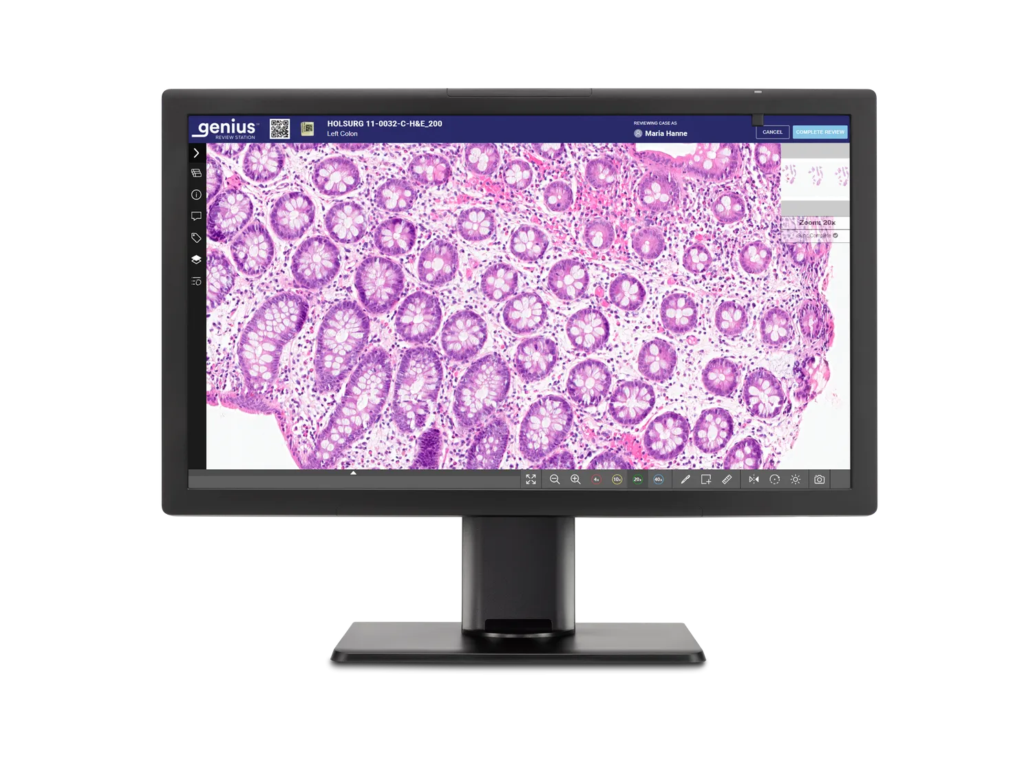 Estação de revisão Genius em fundo branco