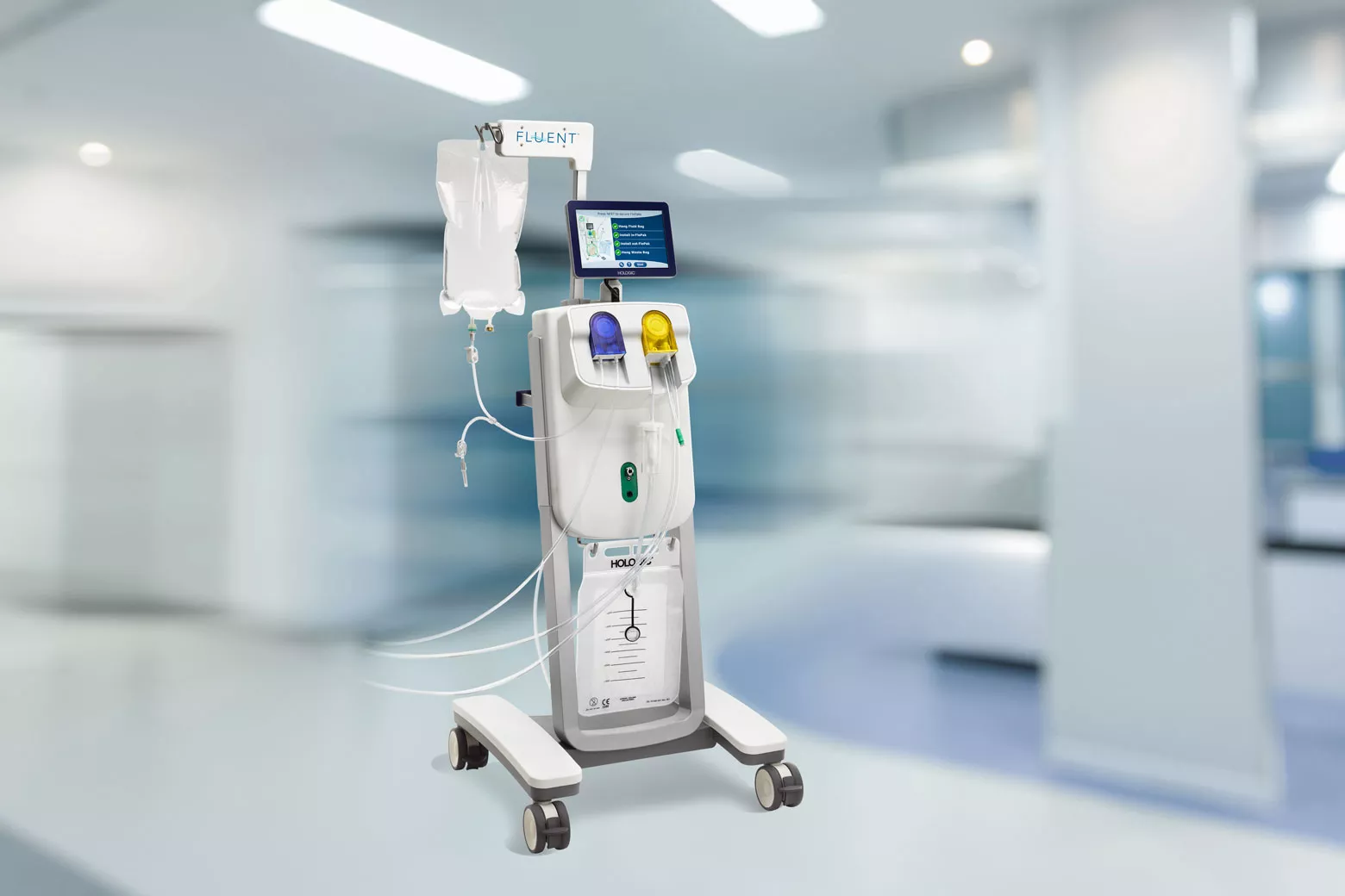 Fluent® sistema de gestão de fluidos num fundo em branco