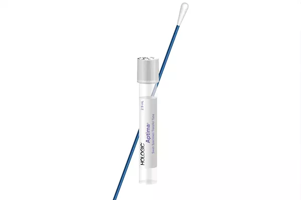 Kit de colheita de amostra com zaragatoa em fundo branco