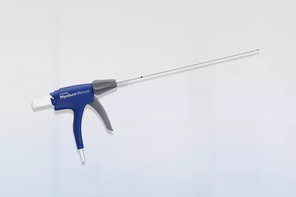 Produto MyoSure® sobre um fundo cinzento