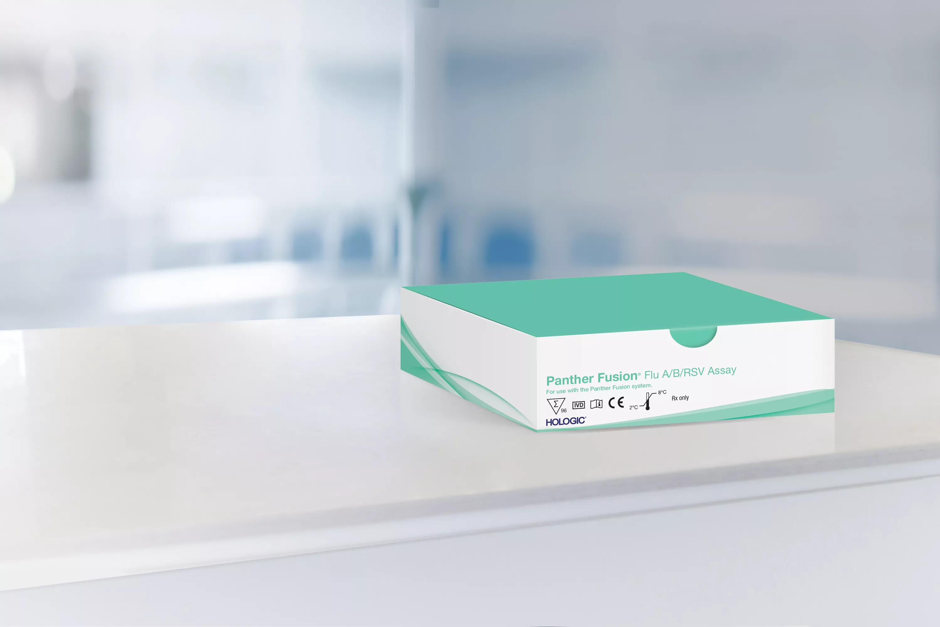 Caixa do ensaio em contexto de laboratório no fundo