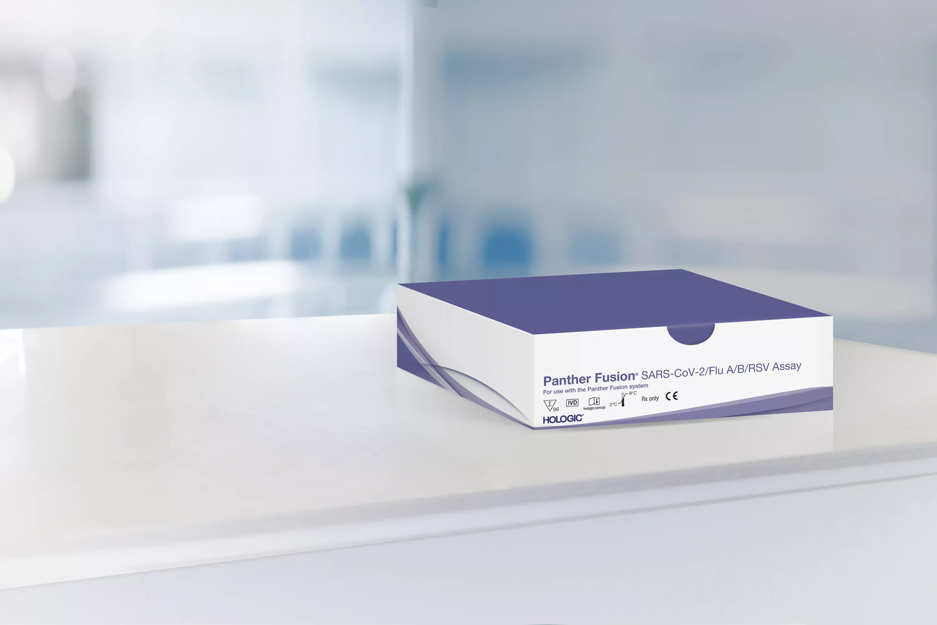 Caixa do ensaio em contexto de laboratório no fundo