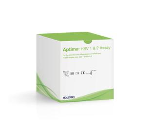 Ensaio Aptima® Herpes Simplex Virus 1 e 2 da Hologic em fundo branco