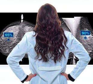 Tecnologia de Deteção Genius AI™ da Hologic sobre um fundo branco